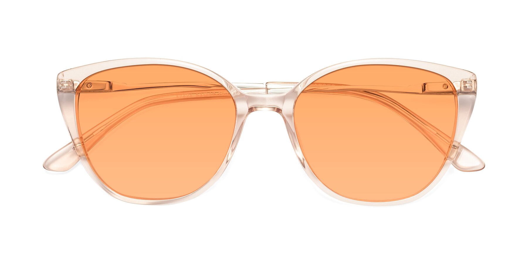 Folded Front of 17424 in Transparent Pink with Medium Orange Tinted Lenses