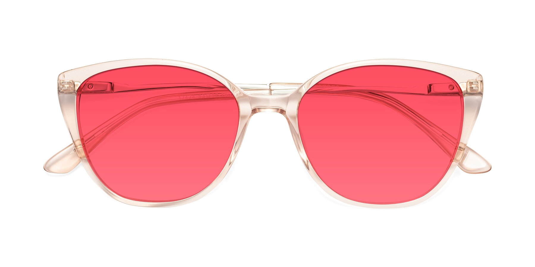 Folded Front of 17424 in Transparent Pink with Red Tinted Lenses