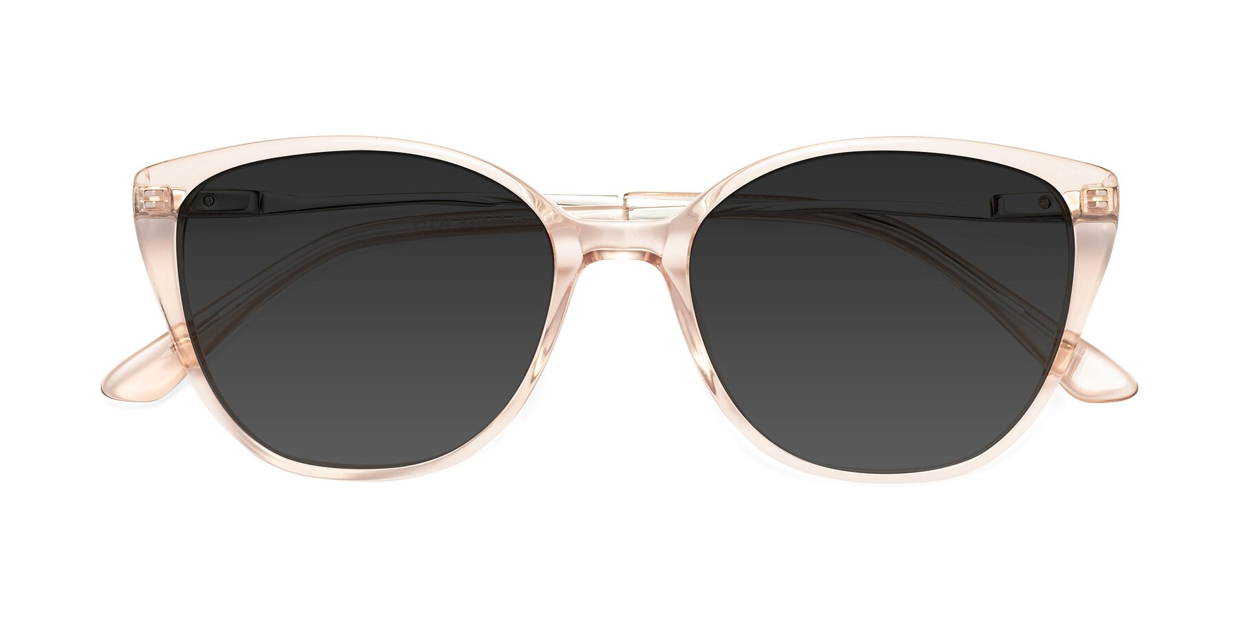 Folded Front of 17424 in Transparent Pink with Gray Tinted Lenses
