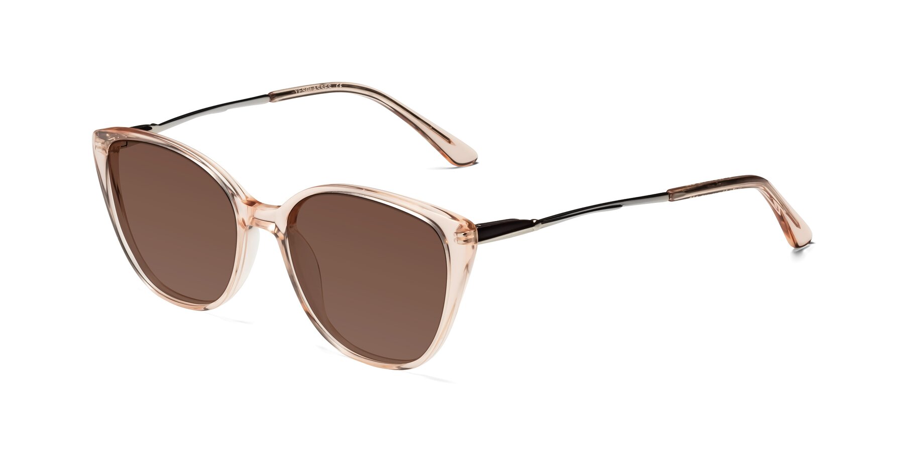 Angle of 17424 in Transparent Pink with Brown Tinted Lenses
