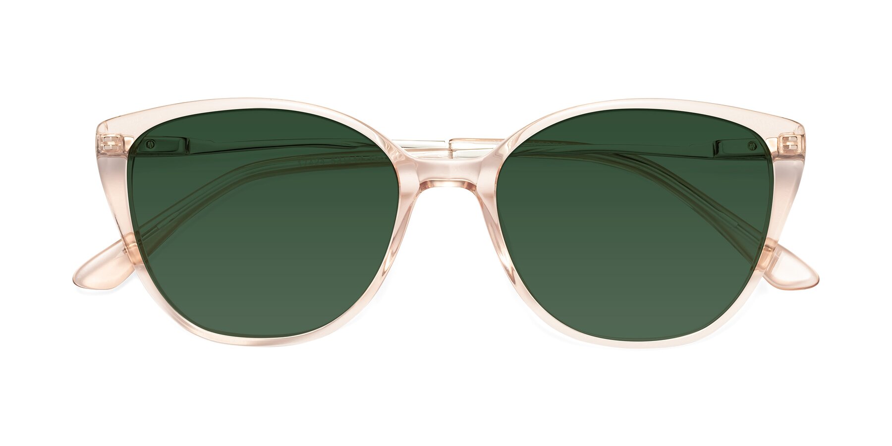 Folded Front of 17424 in Transparent Pink with Green Tinted Lenses