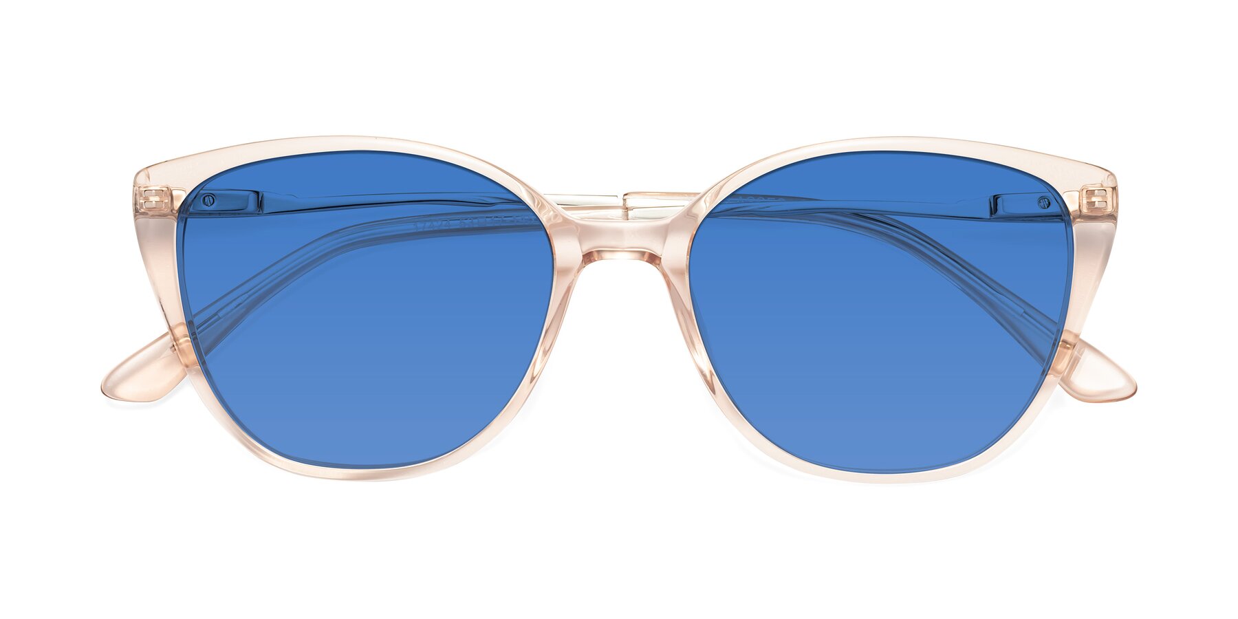 Folded Front of 17424 in Transparent Pink with Blue Tinted Lenses