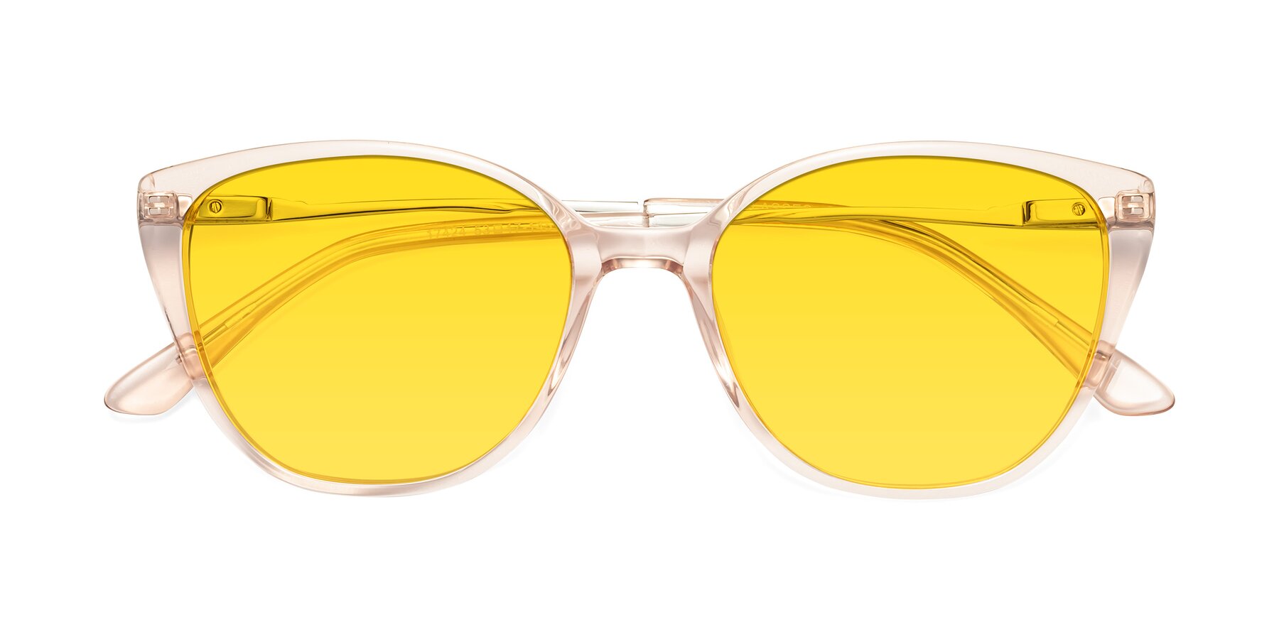 Folded Front of 17424 in Transparent Pink with Yellow Tinted Lenses