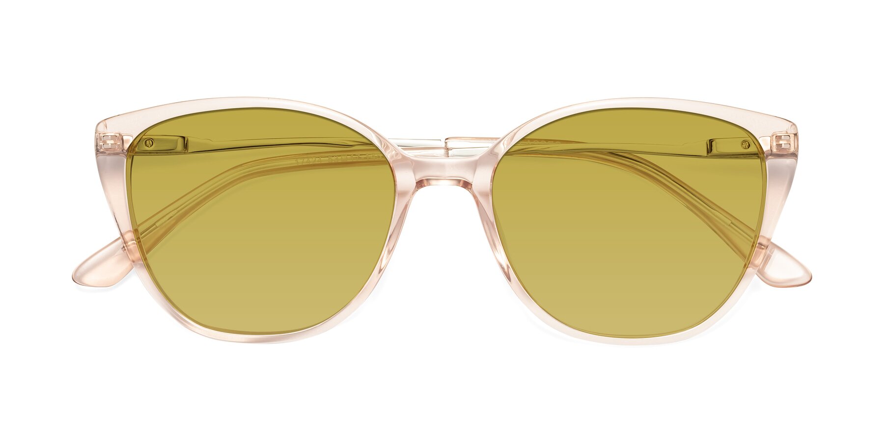 Folded Front of 17424 in Transparent Pink with Champagne Tinted Lenses