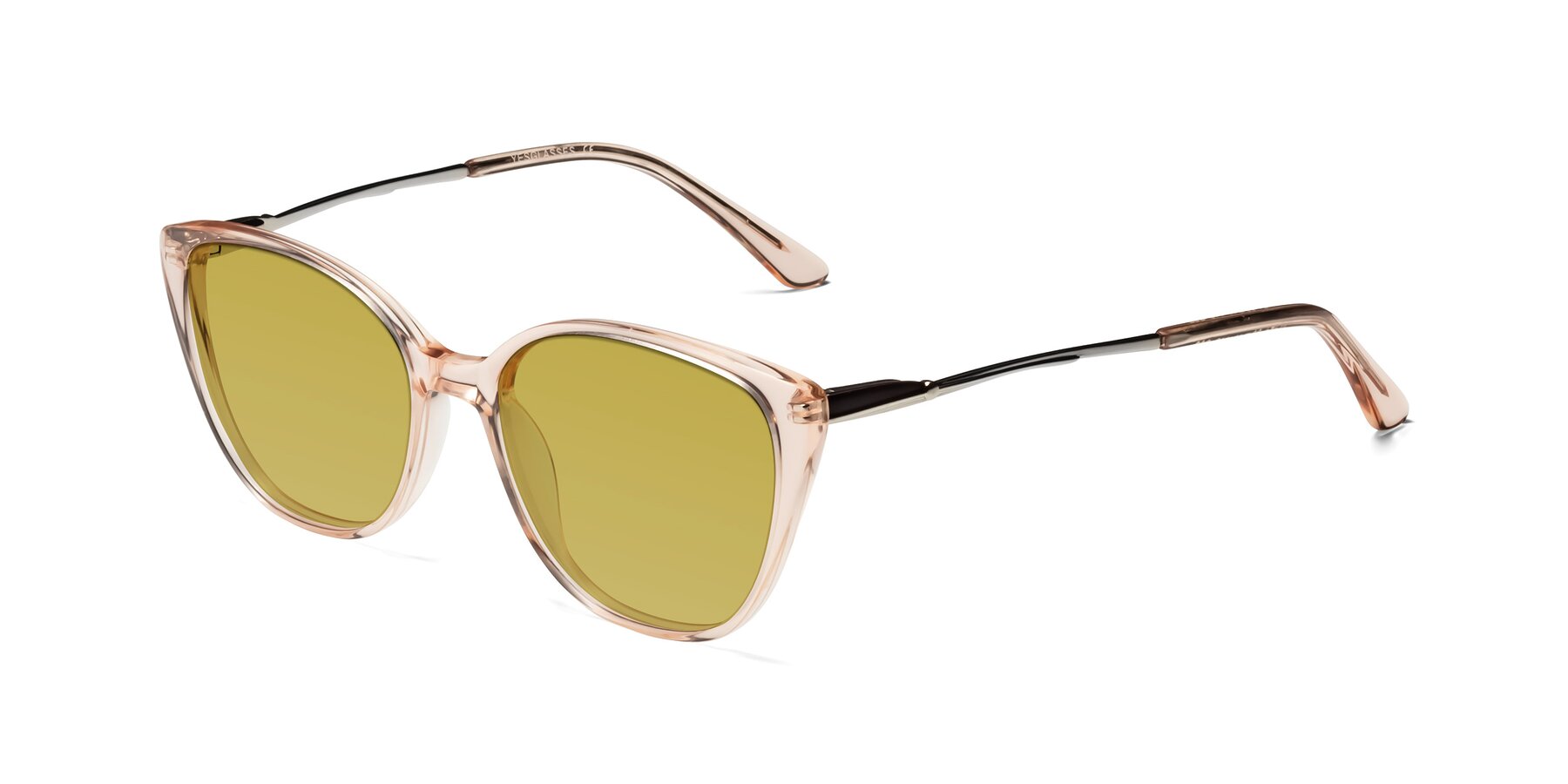 Angle of 17424 in Transparent Pink with Champagne Tinted Lenses