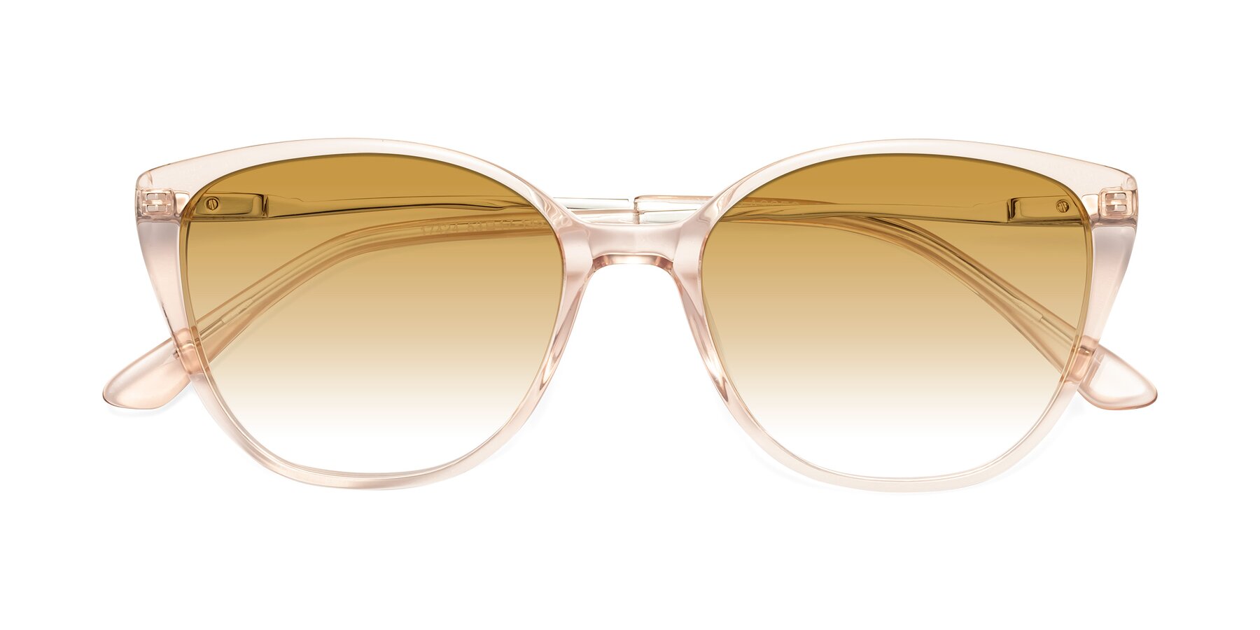 Folded Front of 17424 in Transparent Pink with Champagne Gradient Lenses