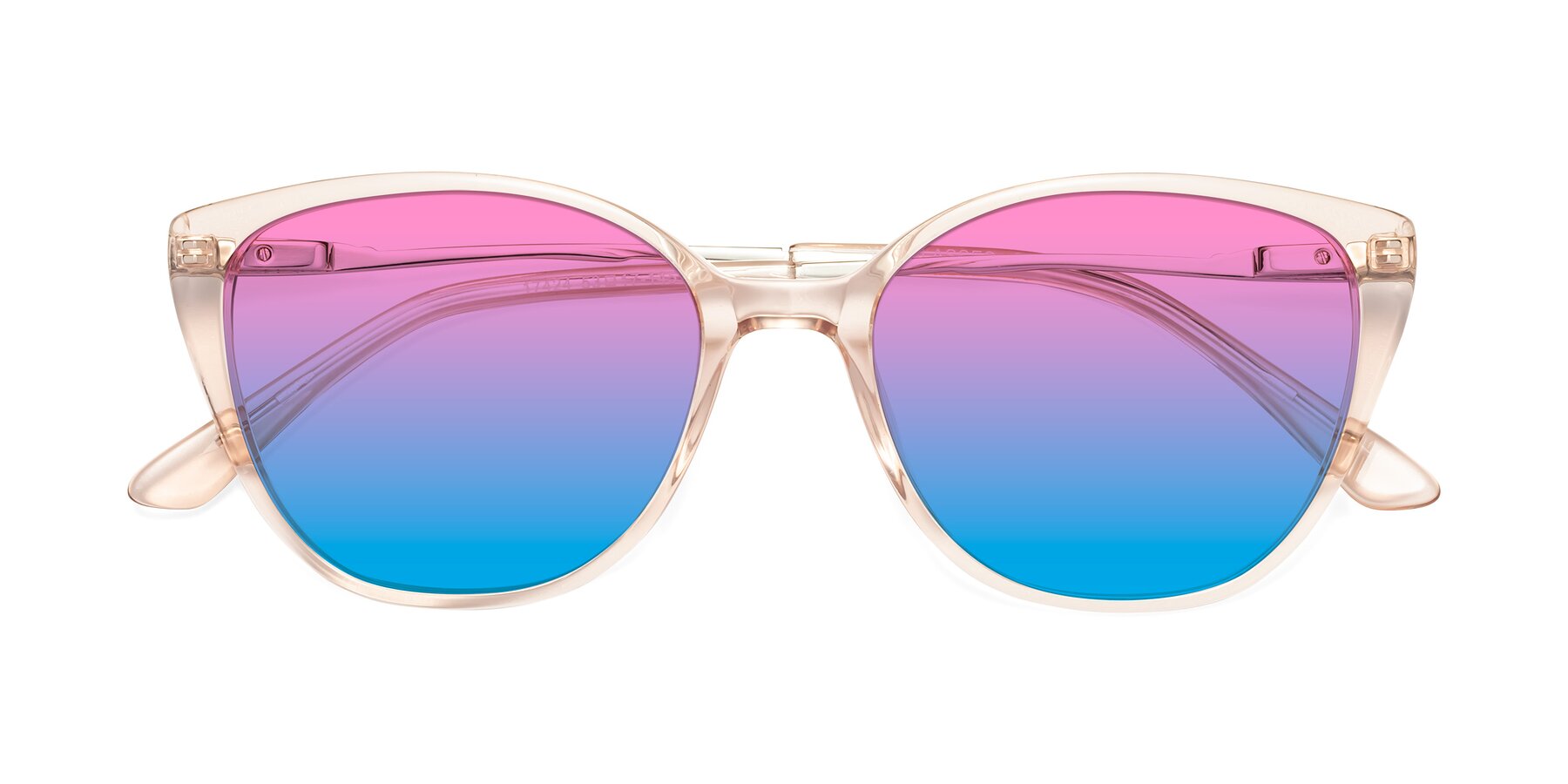 Folded Front of 17424 in Transparent Pink with Pink / Blue Gradient Lenses