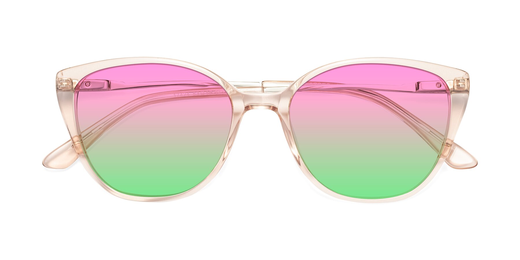 Folded Front of 17424 in Transparent Pink with Pink / Green Gradient Lenses