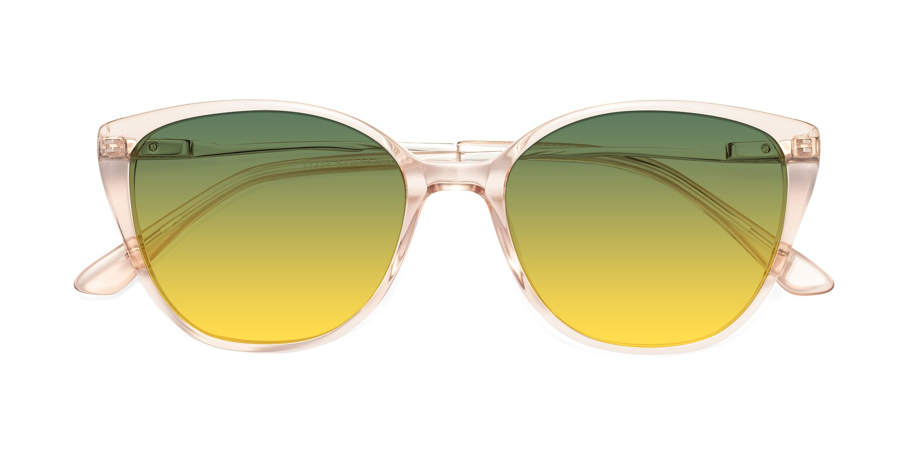 Folded Front of 17424 in Transparent Pink with Green / Yellow Gradient Lenses