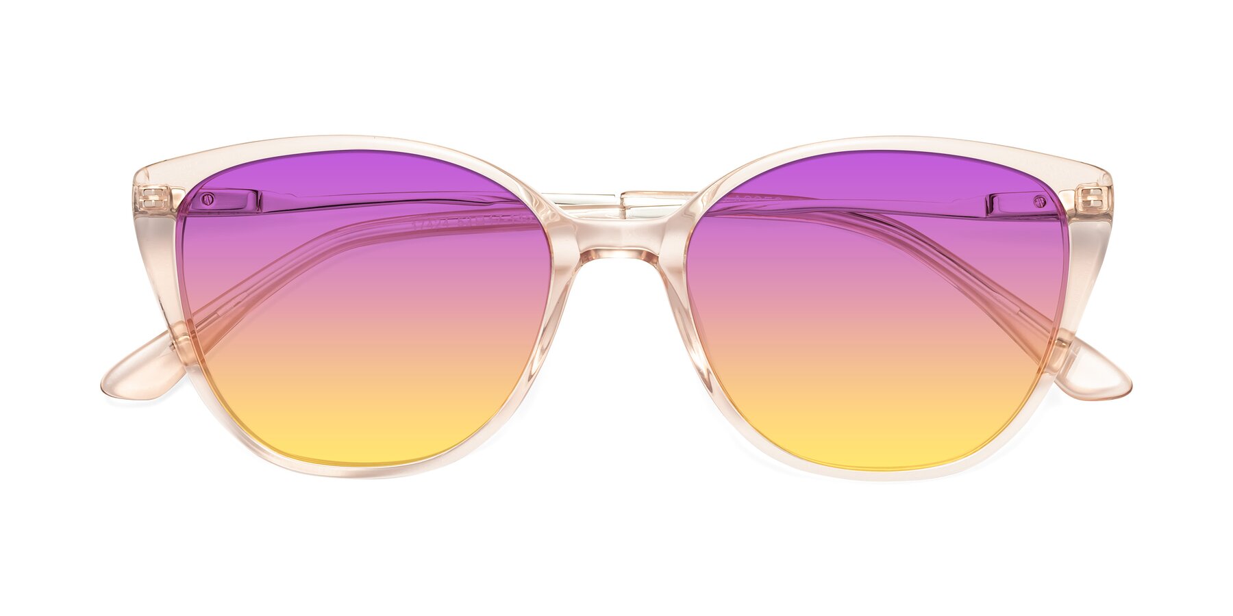 Folded Front of 17424 in Transparent Pink with Purple / Yellow Gradient Lenses