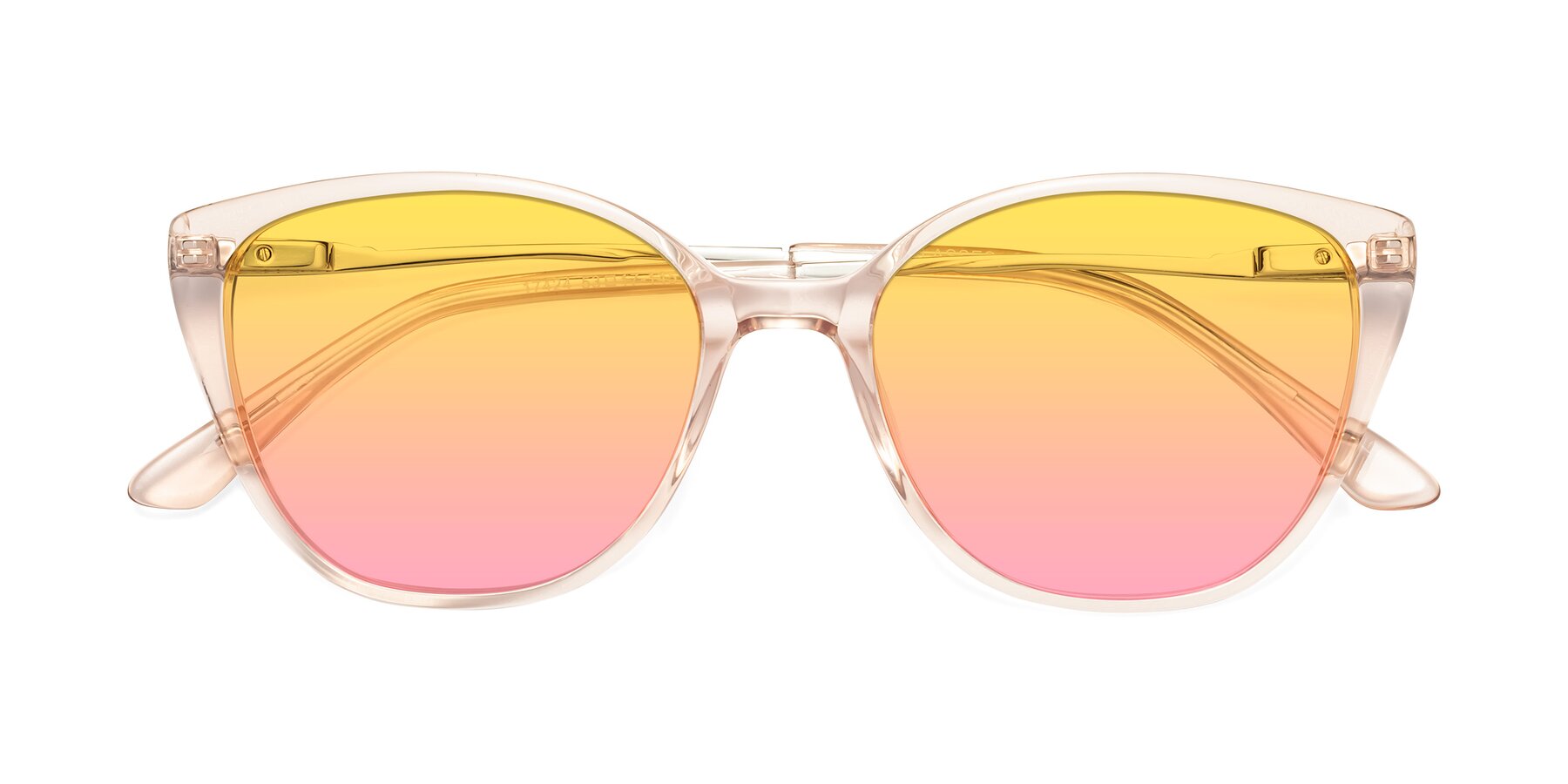 Folded Front of 17424 in Transparent Pink with Yellow / Pink Gradient Lenses