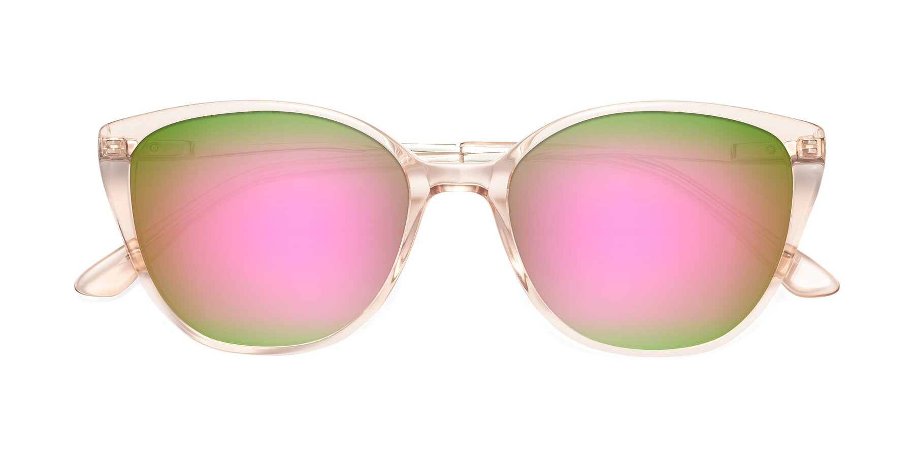 Folded Front of 17424 in Transparent Pink with Pink Mirrored Lenses