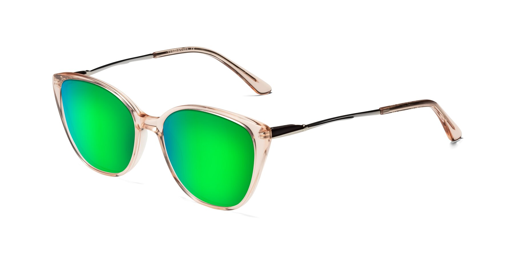 Angle of 17424 in Transparent Pink with Green Mirrored Lenses