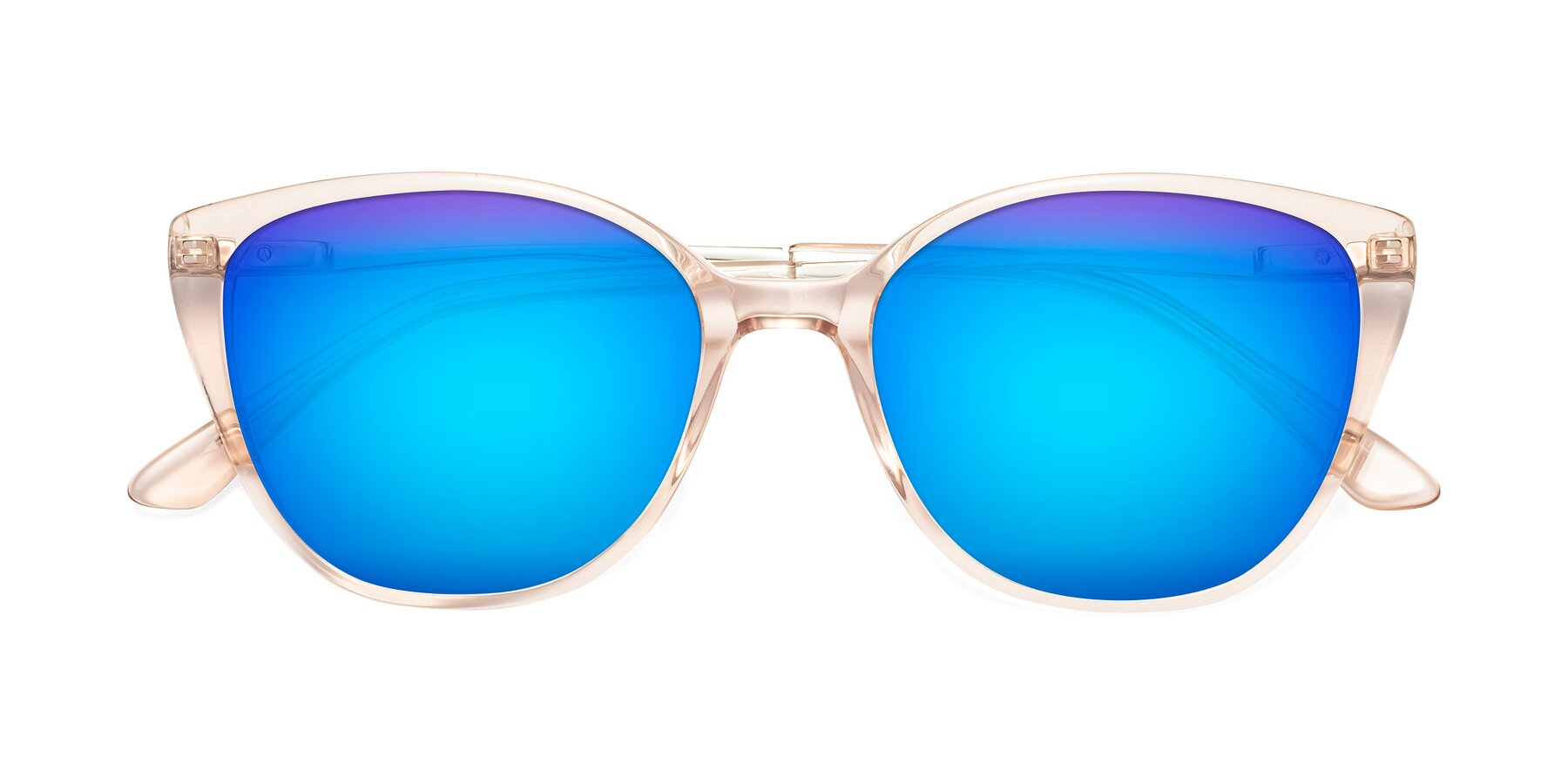 Folded Front of 17424 in Transparent Pink with Blue Mirrored Lenses