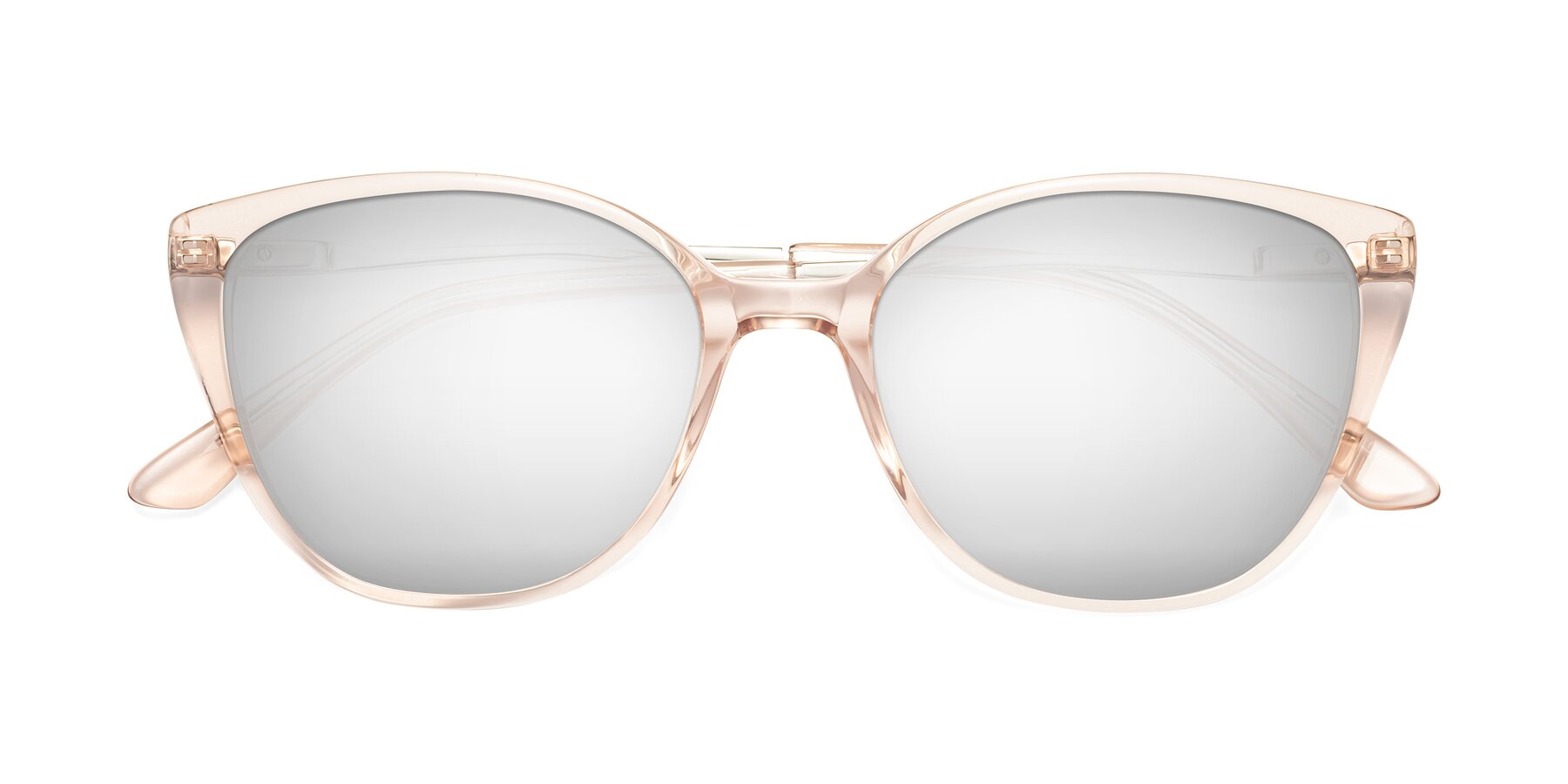 Folded Front of 17424 in Transparent Pink with Silver Mirrored Lenses