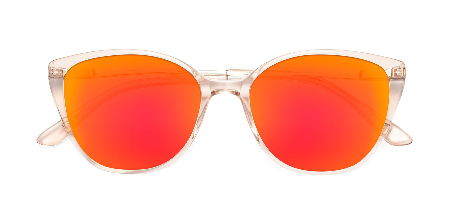 Folded Front of 17424 in Transparent Pink with Red Gold Mirrored Lenses