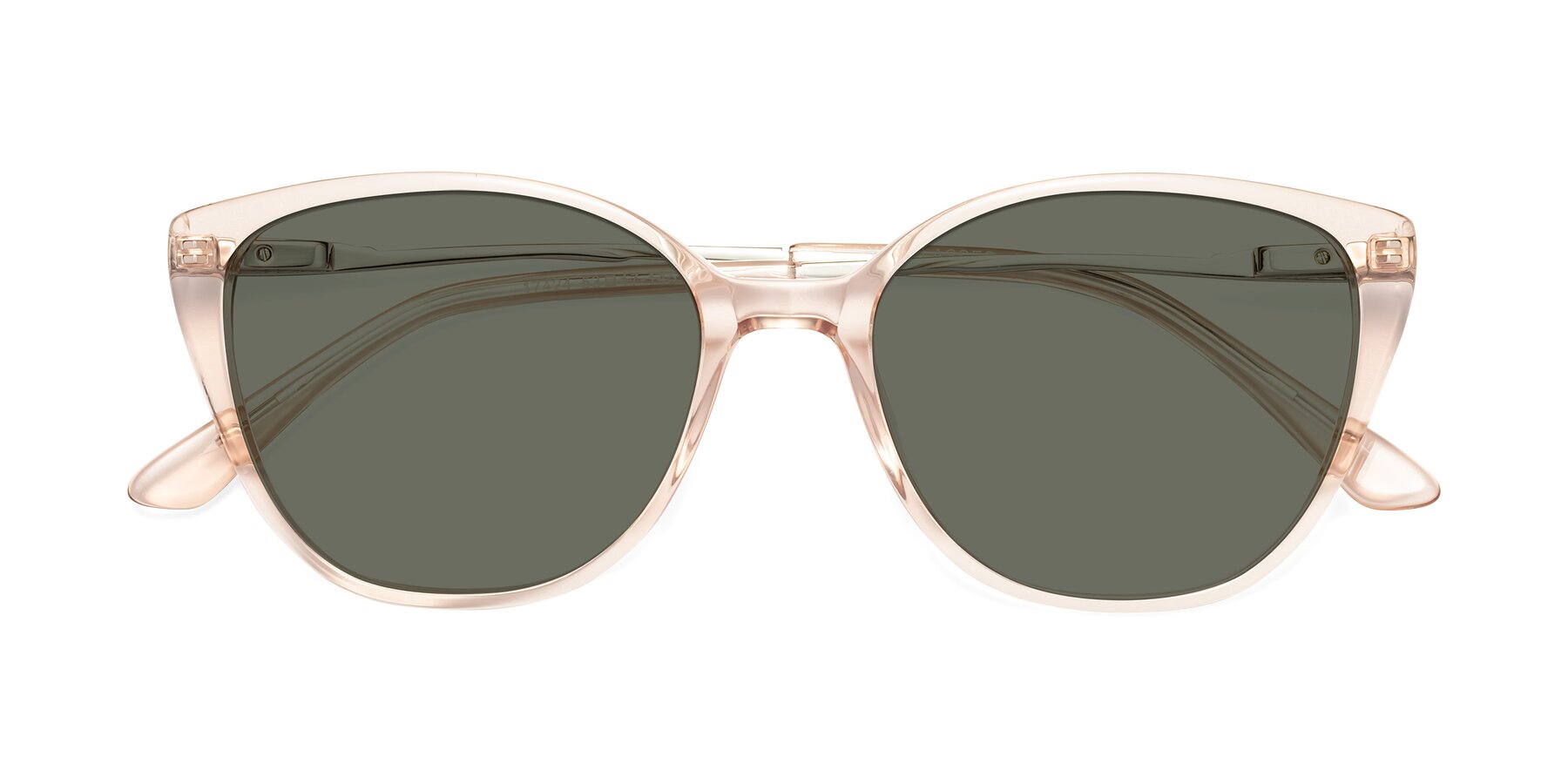 Folded Front of 17424 in Transparent Pink with Gray Polarized Lenses