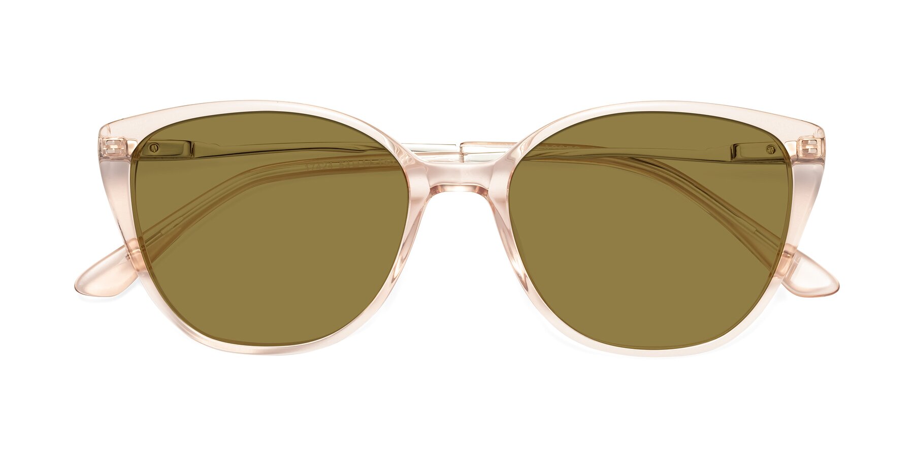 Folded Front of 17424 in Transparent Pink with Brown Polarized Lenses