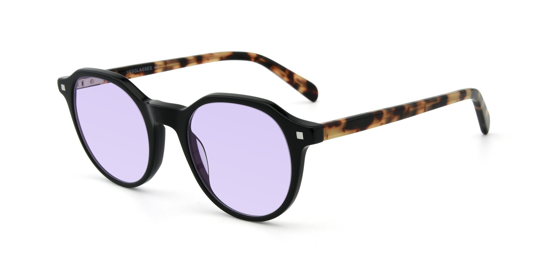 Angle of 17425 in Black with Light Purple Tinted Lenses