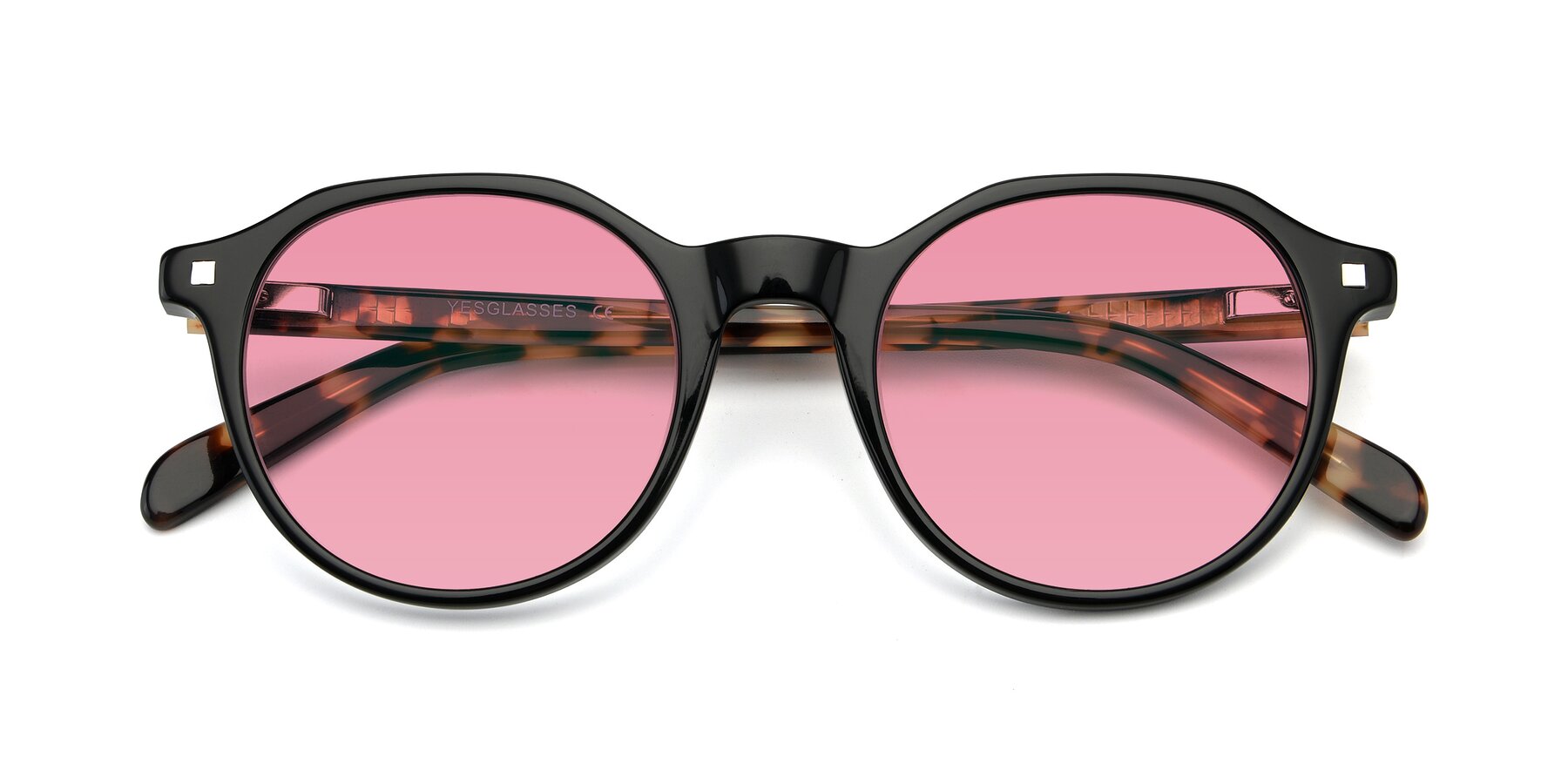 Folded Front of 17425 in Black with Pink Tinted Lenses