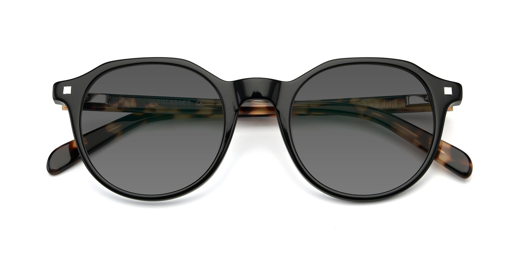 Folded Front of 17425 in Black with Medium Gray Tinted Lenses
