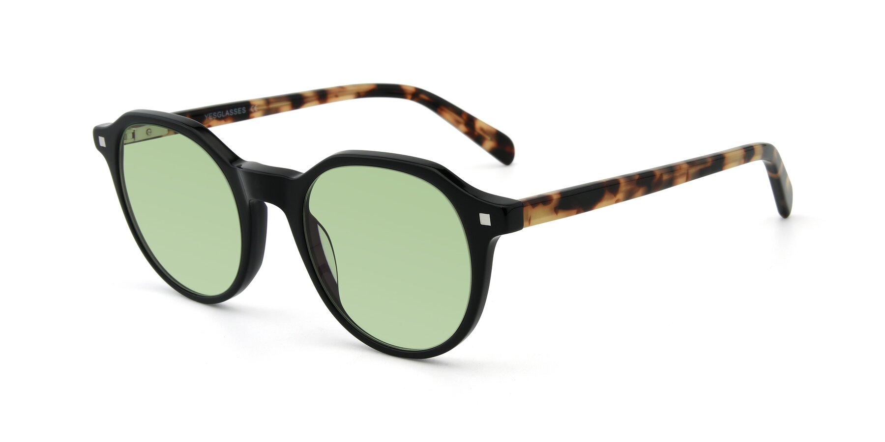 Angle of 17425 in Black with Medium Green Tinted Lenses