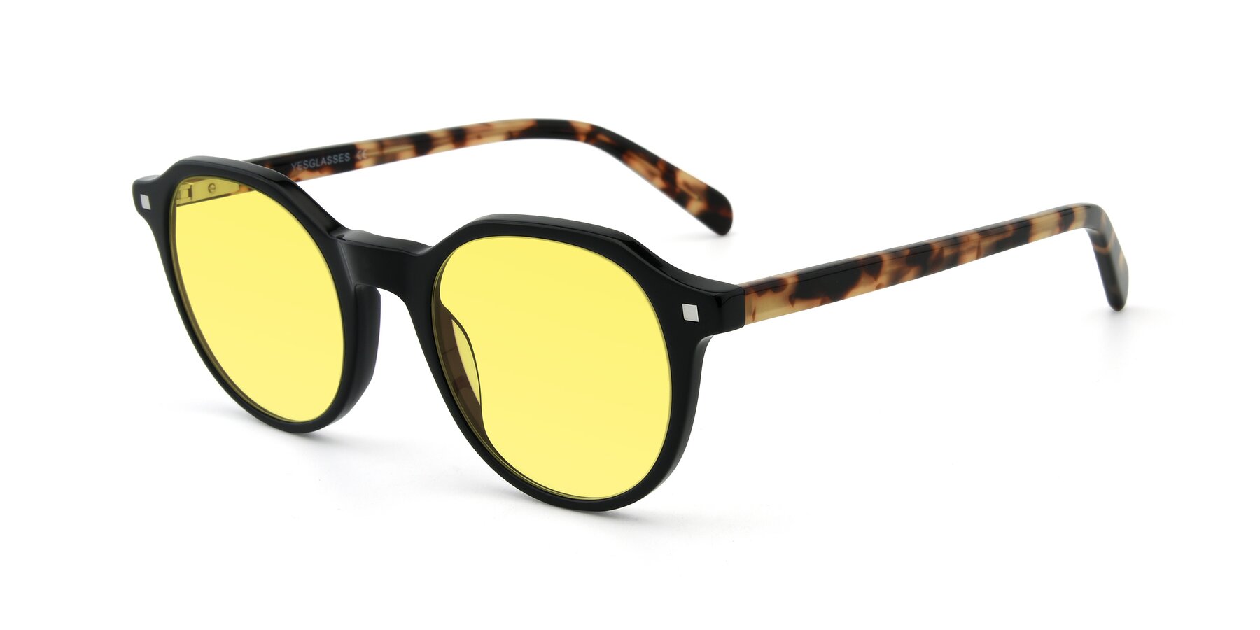Angle of 17425 in Black with Medium Yellow Tinted Lenses