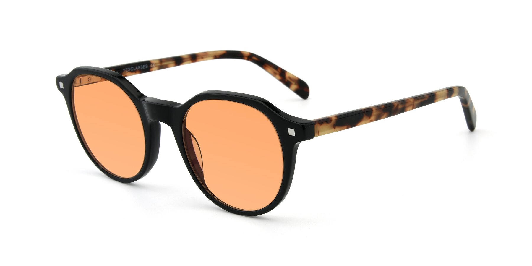 Angle of 17425 in Black with Medium Orange Tinted Lenses