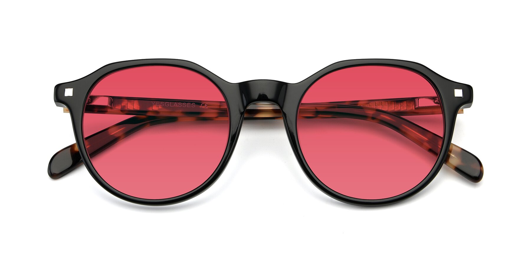 Folded Front of 17425 in Black with Red Tinted Lenses