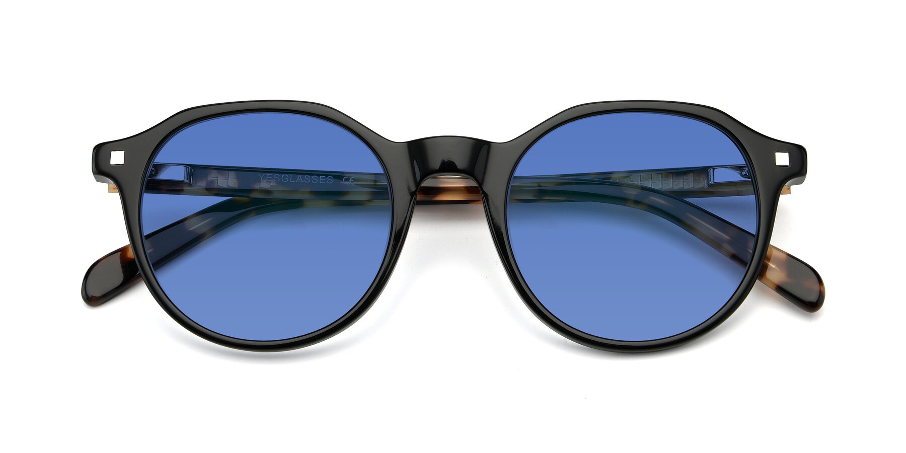 Folded Front of 17425 in Black with Blue Tinted Lenses