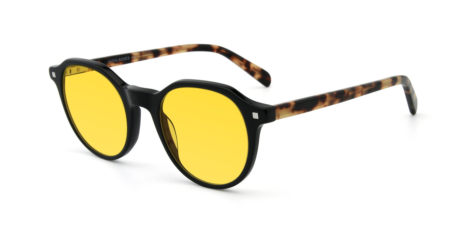 Angle of 17425 in Black with Yellow Tinted Lenses