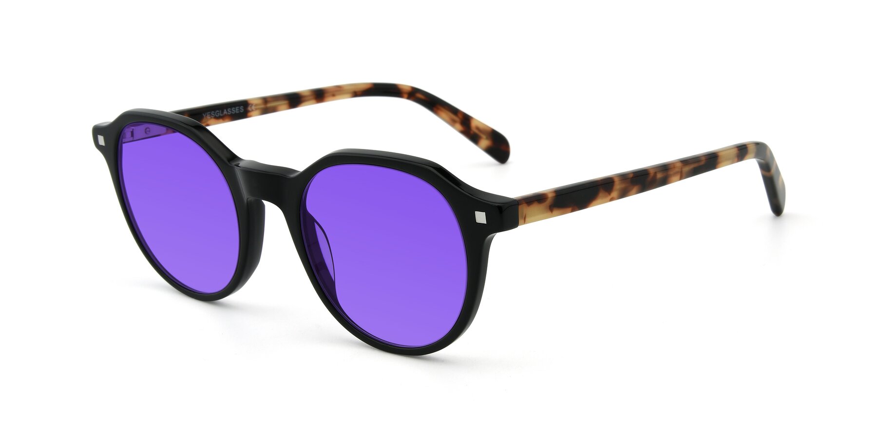 Angle of 17425 in Black with Purple Tinted Lenses