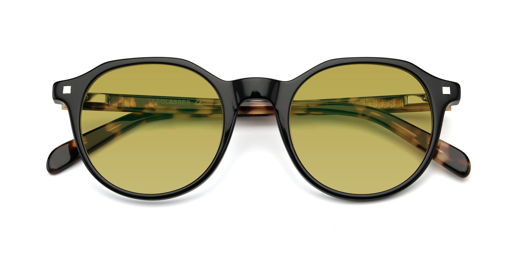 Folded Front of 17425 in Black with Champagne Tinted Lenses