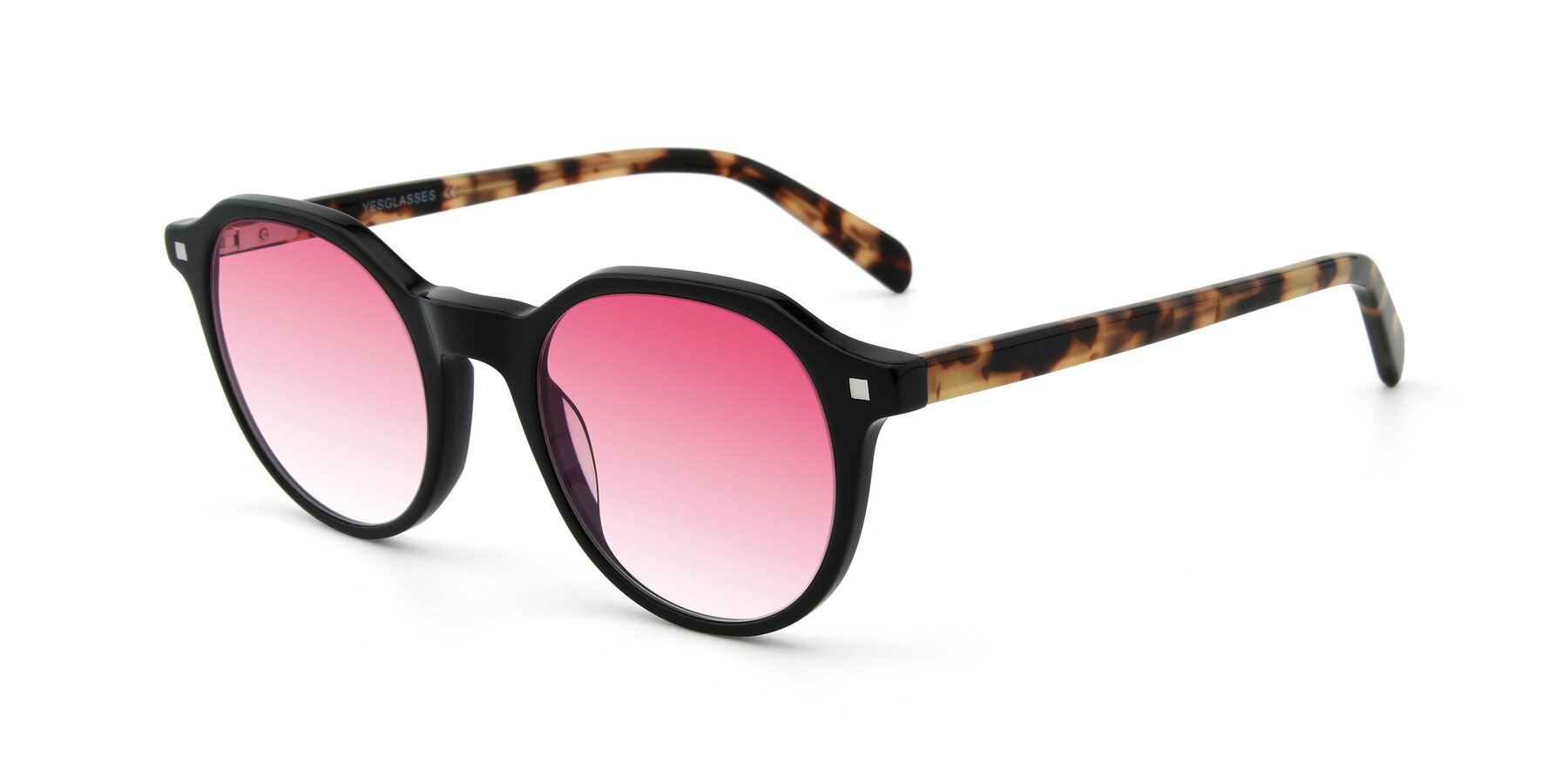 Angle of 17425 in Black with Pink Gradient Lenses
