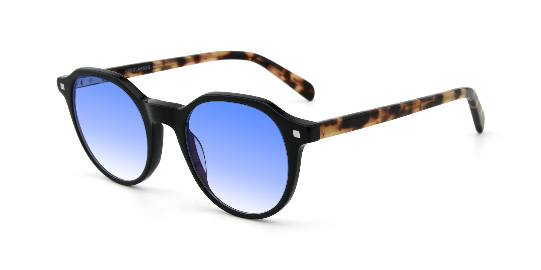 Angle of 17425 in Black with Blue Gradient Lenses