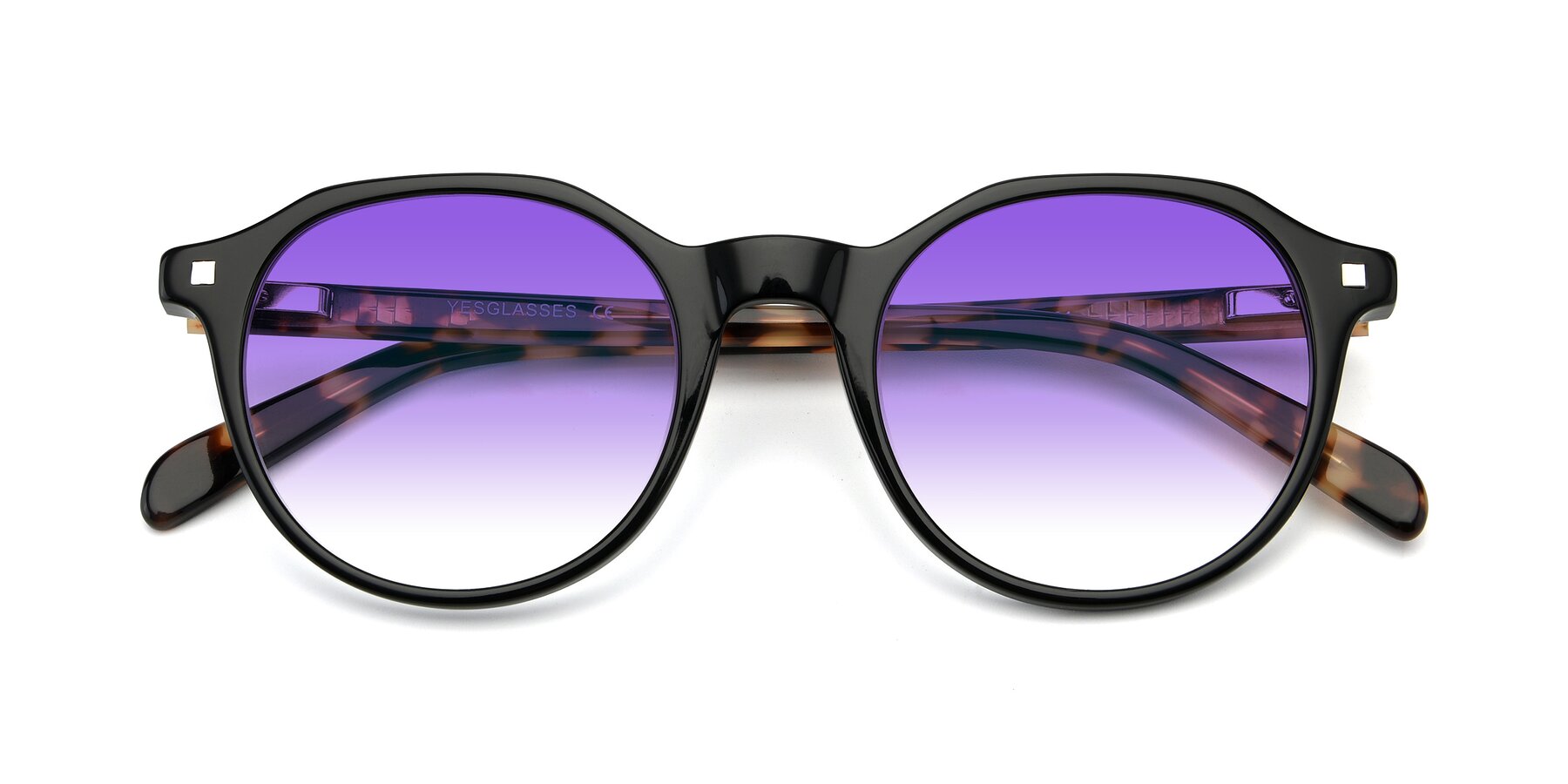 Folded Front of 17425 in Black with Purple Gradient Lenses