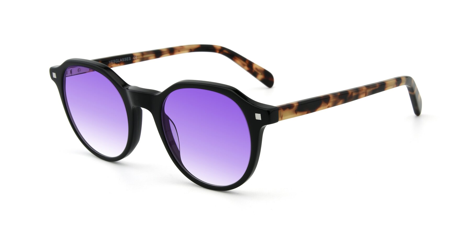 Angle of 17425 in Black with Purple Gradient Lenses