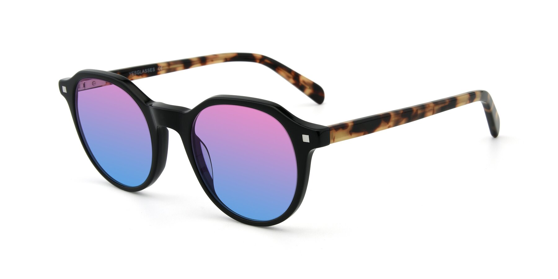 Angle of 17425 in Black with Pink / Blue Gradient Lenses