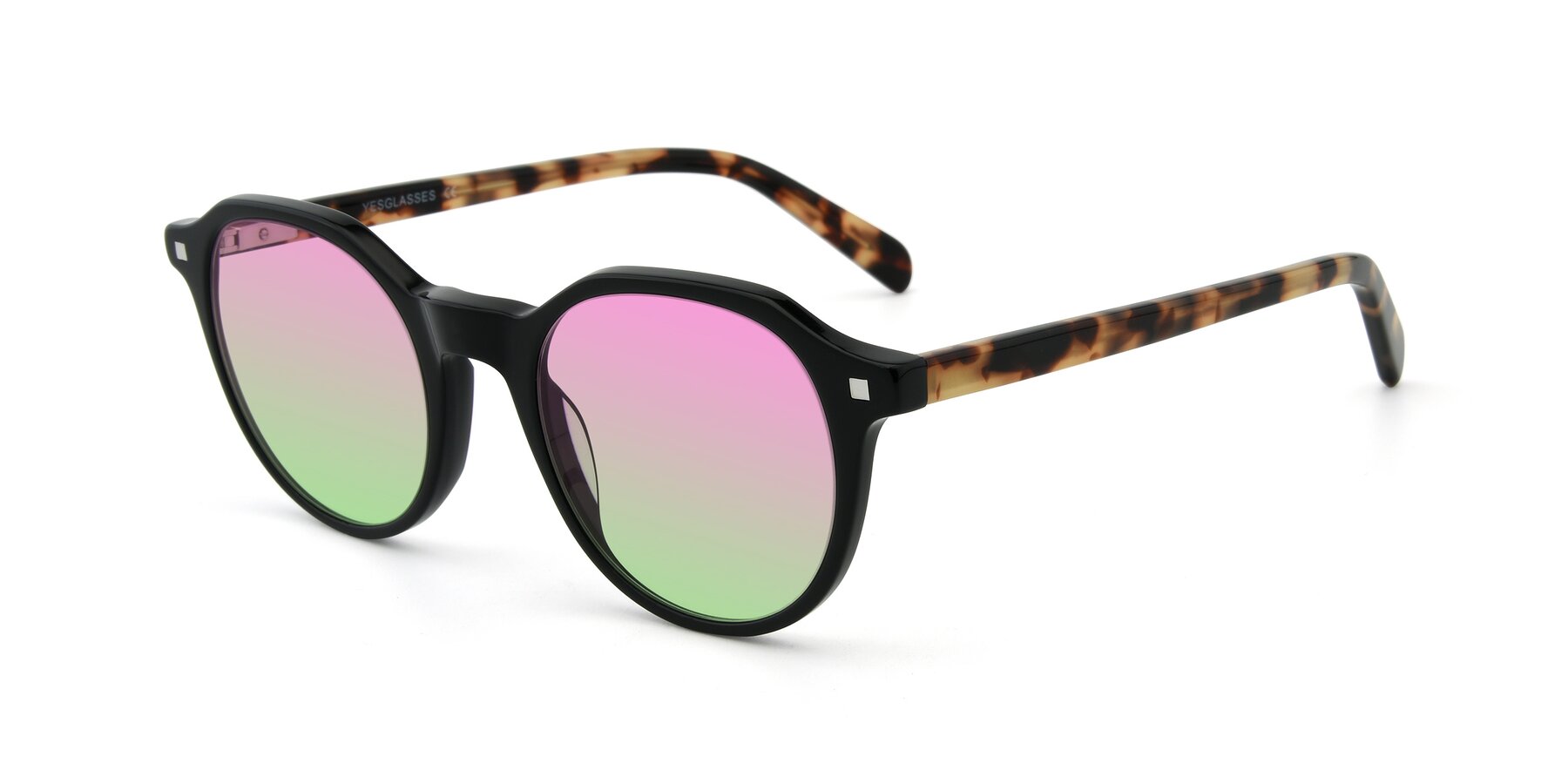 Angle of 17425 in Black with Pink / Green Gradient Lenses