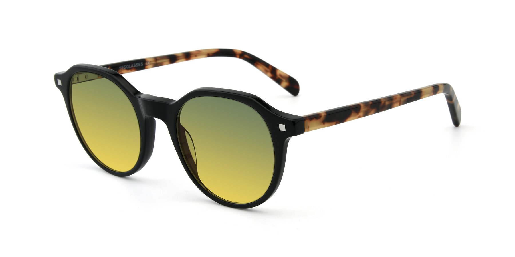 Angle of 17425 in Black with Green / Yellow Gradient Lenses