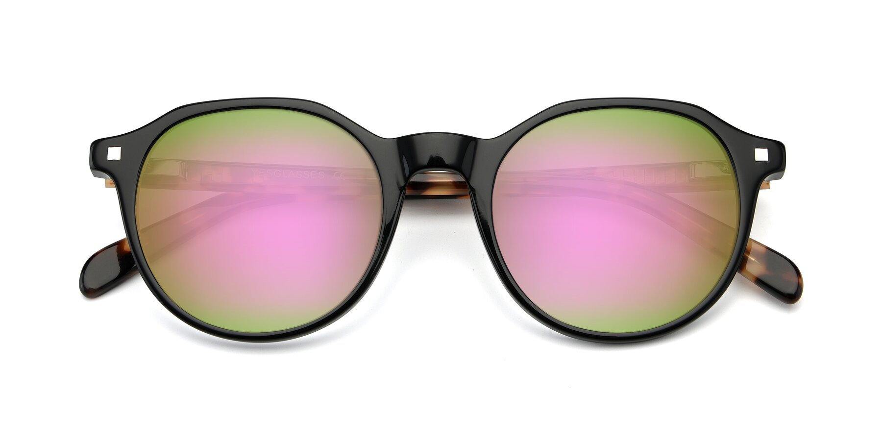 Folded Front of 17425 in Black with Pink Mirrored Lenses