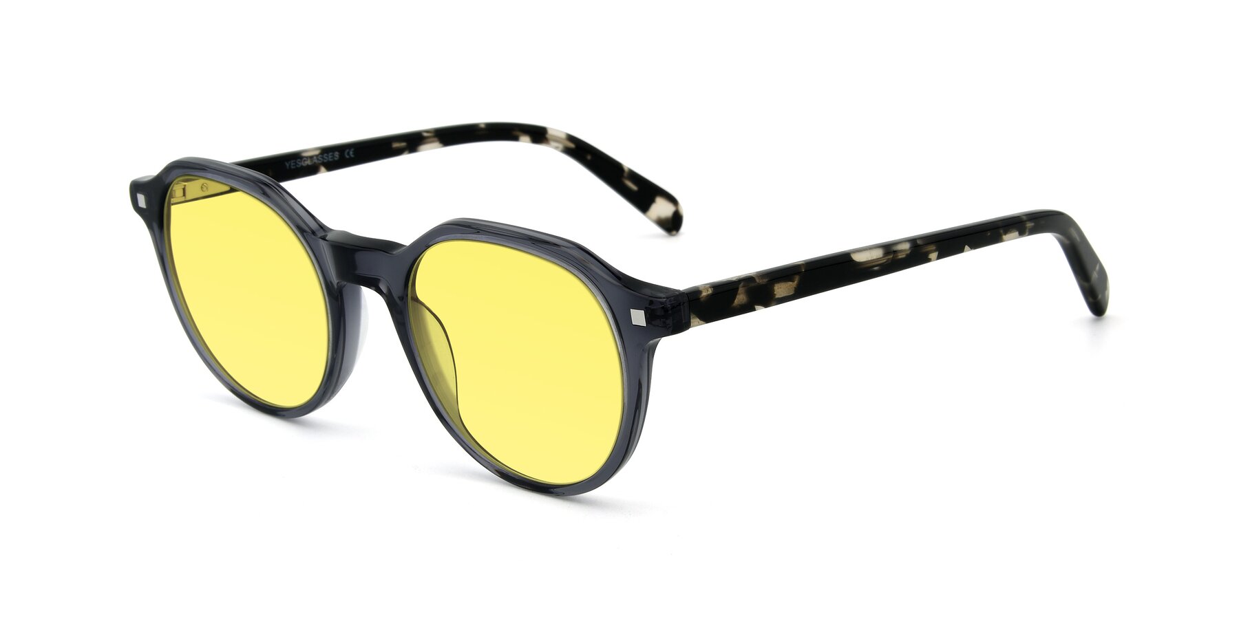 Angle of 17425 in Transparent Grey with Medium Yellow Tinted Lenses