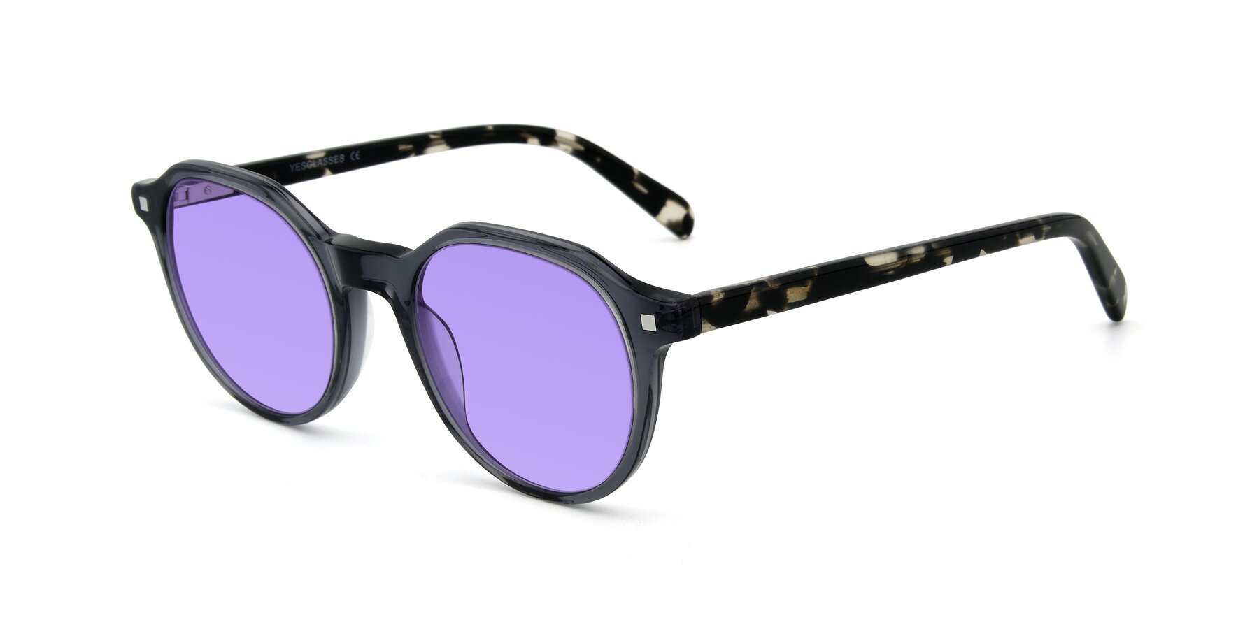 Angle of 17425 in Transparent Grey with Medium Purple Tinted Lenses