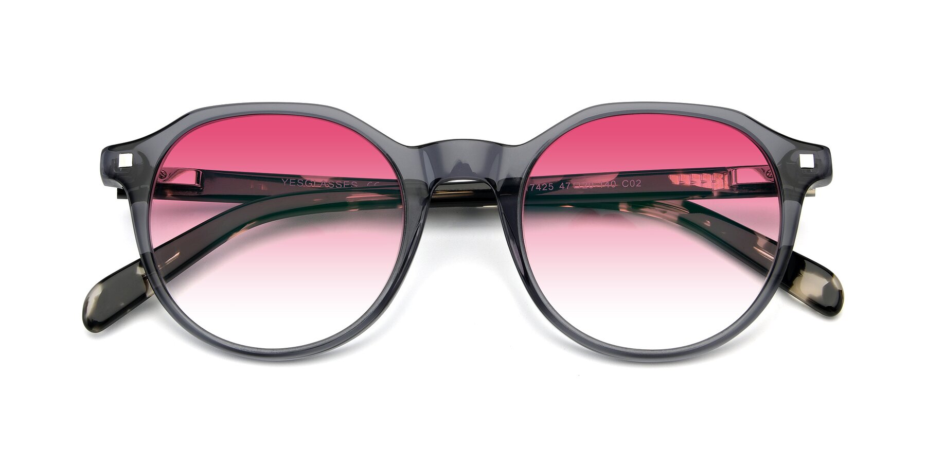 Folded Front of 17425 in Transparent Grey with Pink Gradient Lenses