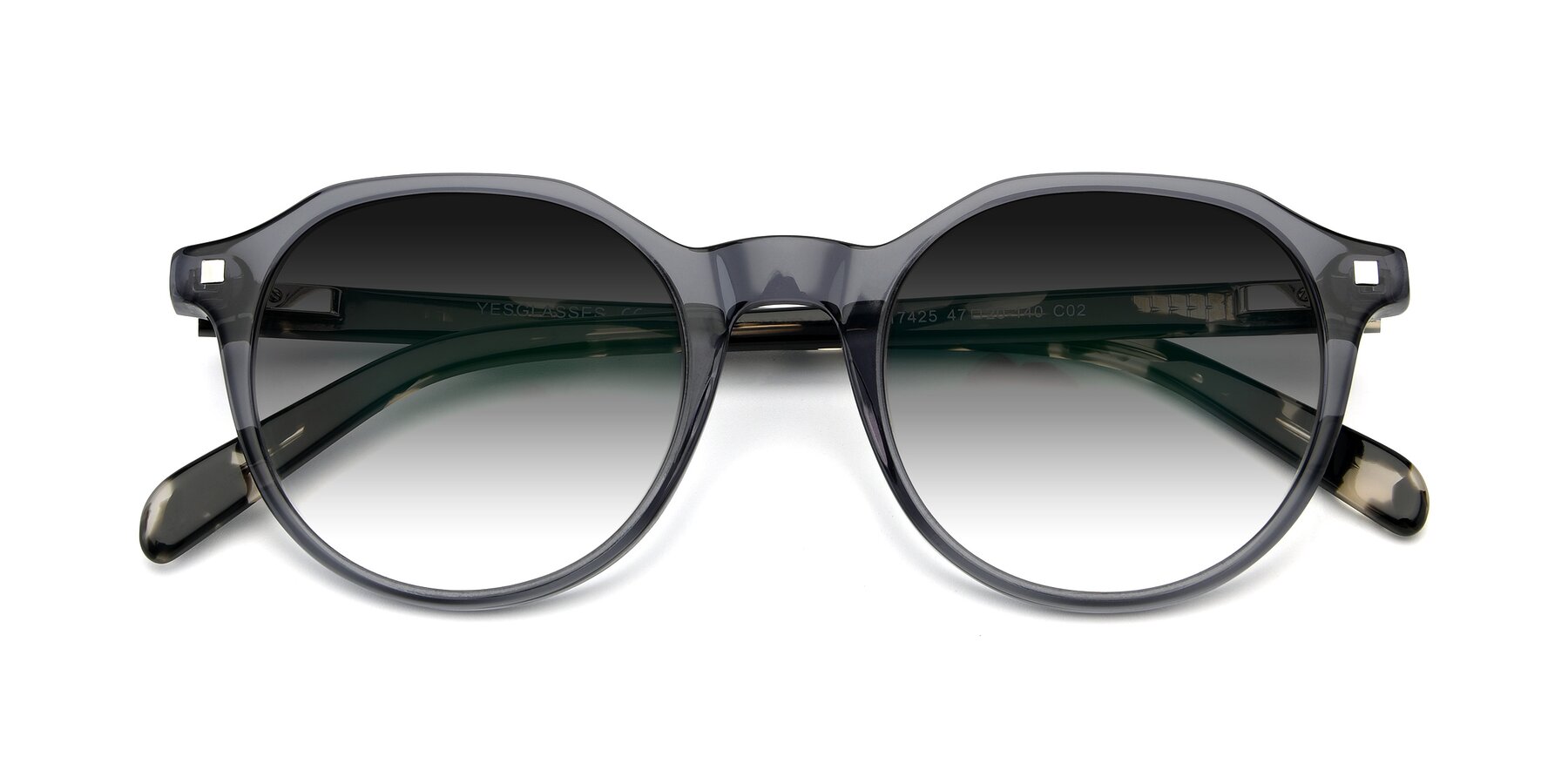 Folded Front of 17425 in Transparent Grey with Gray Gradient Lenses