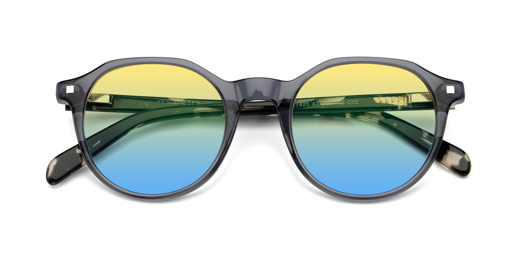 Folded Front of 17425 in Transparent Grey with Yellow / Blue Gradient Lenses