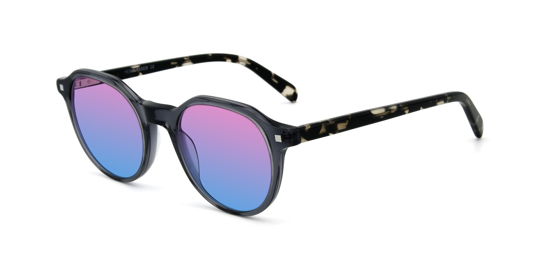 Angle of 17425 in Transparent Grey with Pink / Blue Gradient Lenses