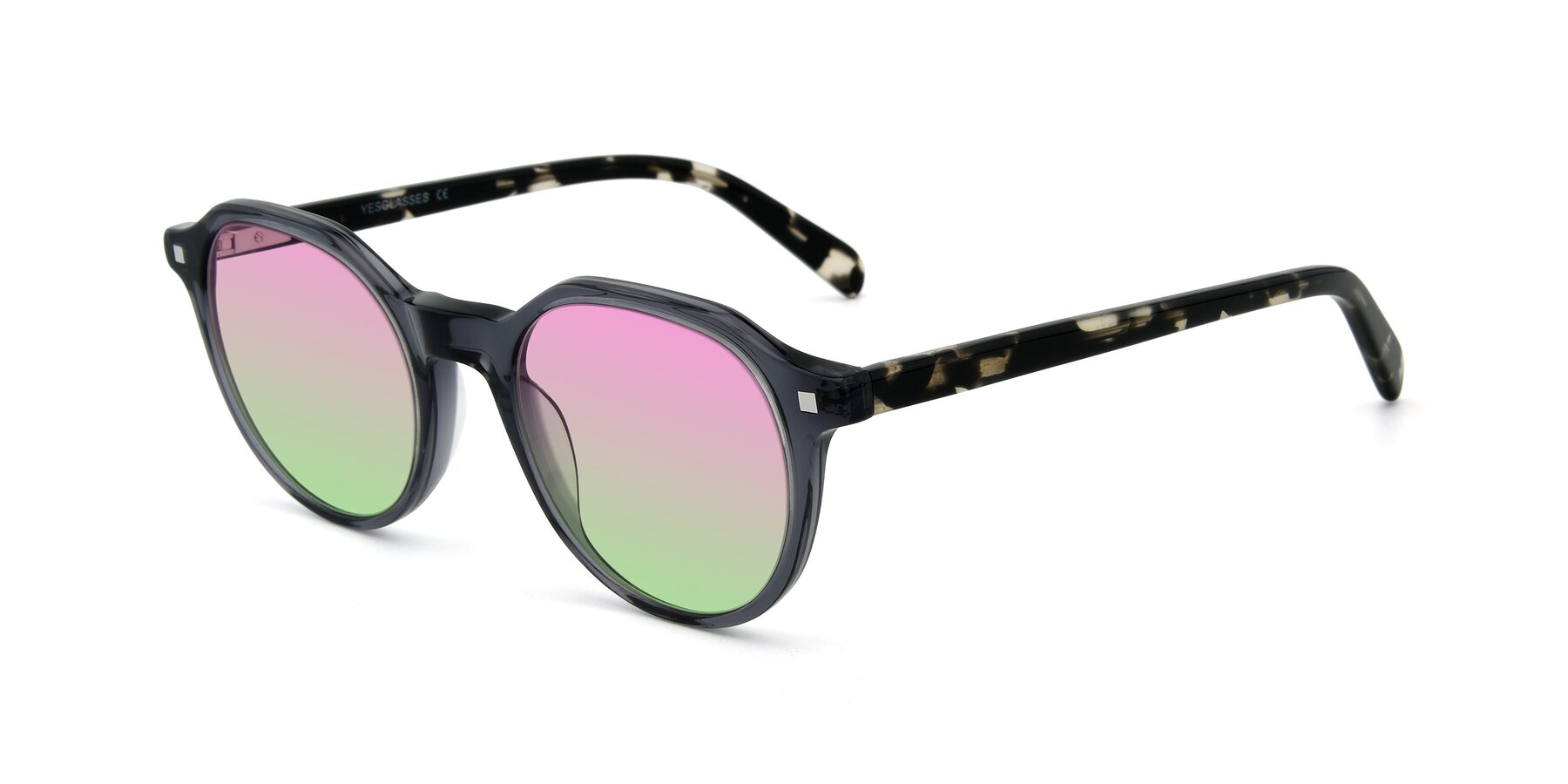 Angle of 17425 in Transparent Grey with Pink / Green Gradient Lenses