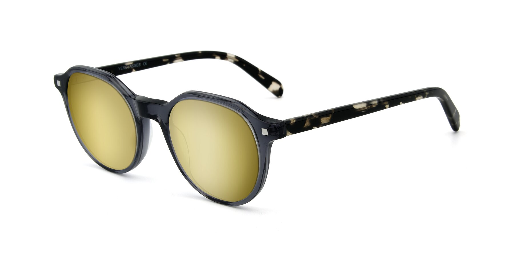Angle of 17425 in Transparent Grey with Gold Mirrored Lenses