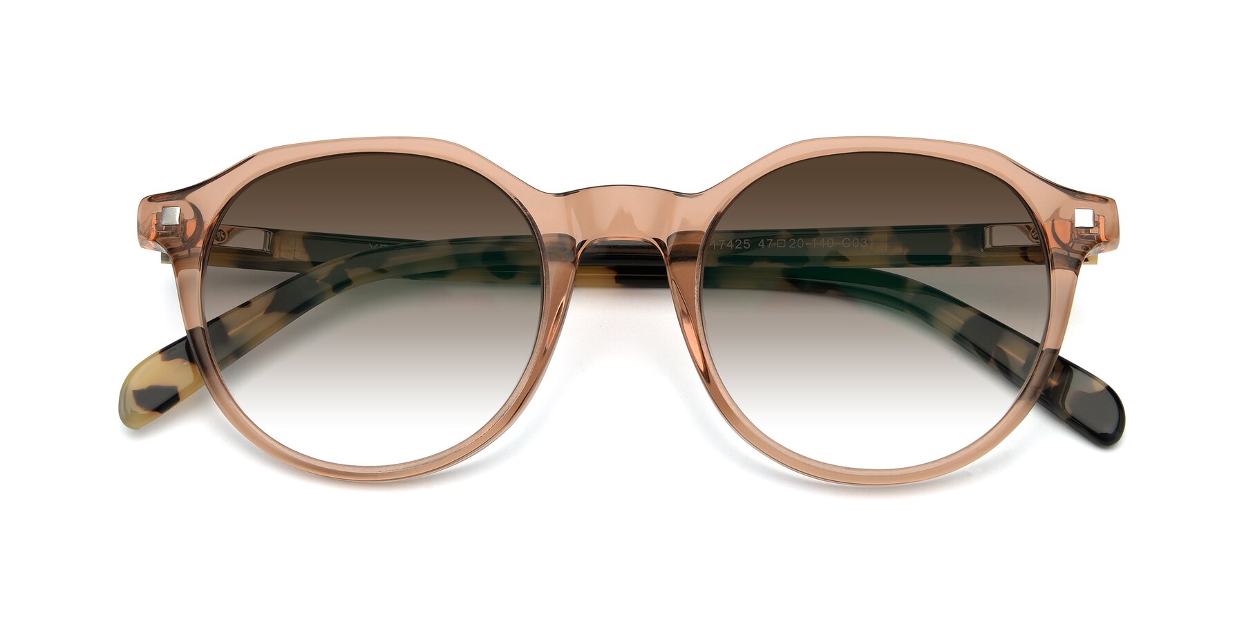 Folded Front of 17425 in Transparent Caramel with Brown Gradient Lenses